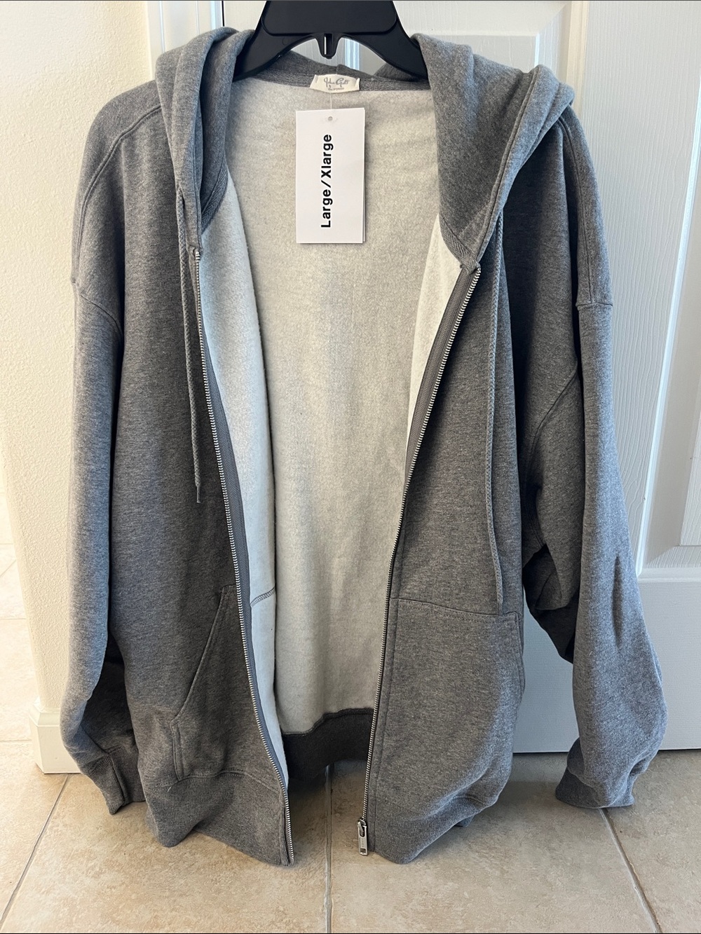 Brandy Melville Oversized Christy Hoodie Grey